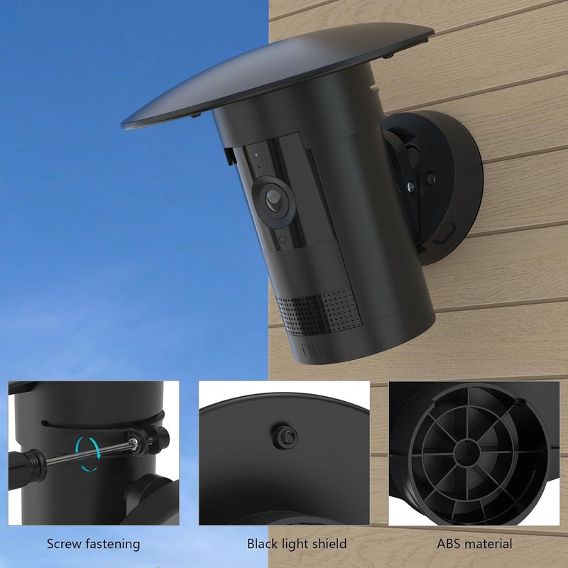 HOLACA Sun Rain Shade Camera Cover for R-ing Outdoor Camera Plus, Camera Shield Protective Case for Resistant UV, Easy to Install(Black) - Image 4